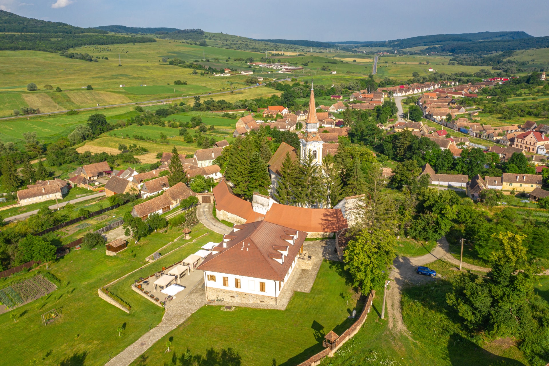 The fortified Church and parish house in Romania